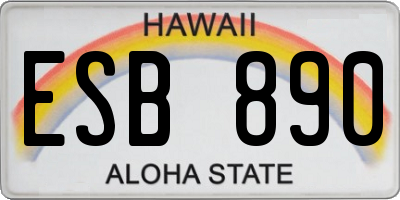 HI license plate ESB890
