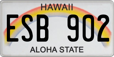 HI license plate ESB902
