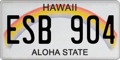 HI license plate ESB904