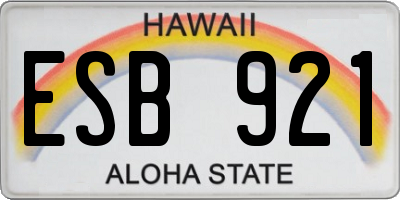 HI license plate ESB921