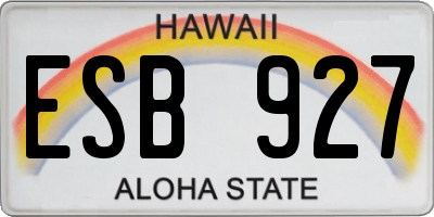 HI license plate ESB927