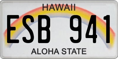 HI license plate ESB941