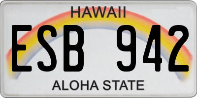HI license plate ESB942
