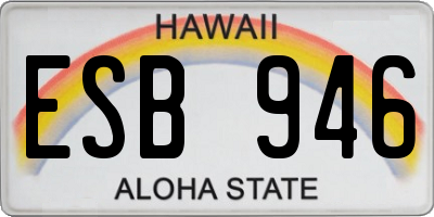 HI license plate ESB946