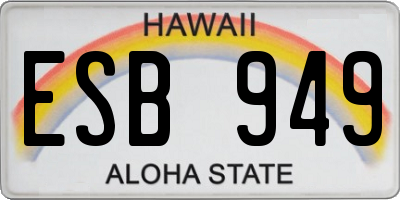 HI license plate ESB949