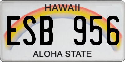 HI license plate ESB956