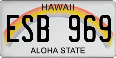 HI license plate ESB969