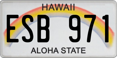 HI license plate ESB971