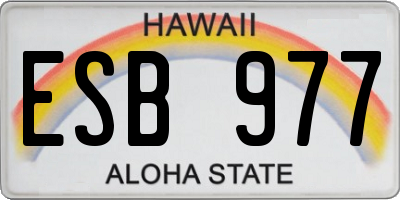 HI license plate ESB977