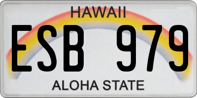 HI license plate ESB979