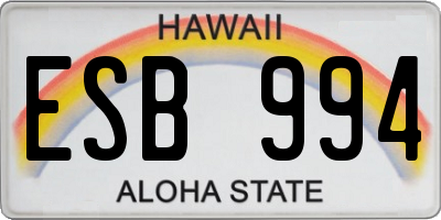 HI license plate ESB994