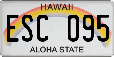 HI license plate ESC095