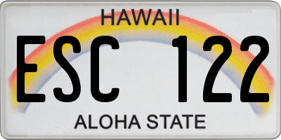 HI license plate ESC122