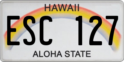 HI license plate ESC127