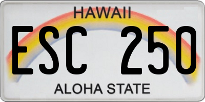 HI license plate ESC250