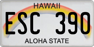 HI license plate ESC390