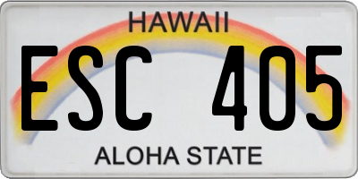 HI license plate ESC405