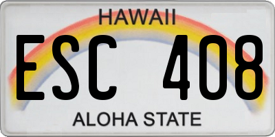 HI license plate ESC408