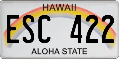HI license plate ESC422