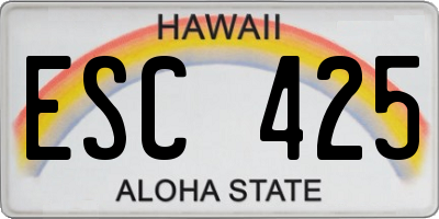 HI license plate ESC425
