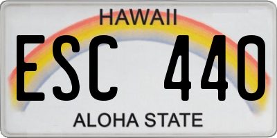 HI license plate ESC440
