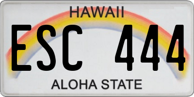 HI license plate ESC444