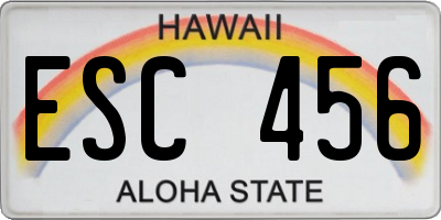 HI license plate ESC456