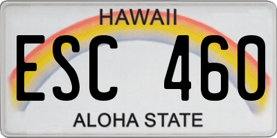 HI license plate ESC460