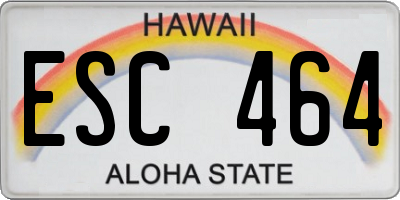 HI license plate ESC464