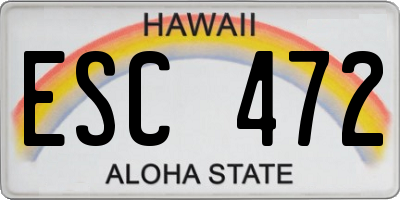 HI license plate ESC472