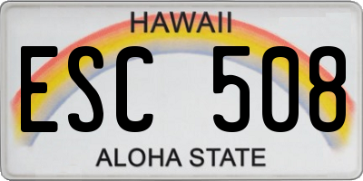HI license plate ESC508