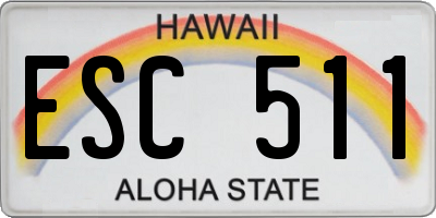 HI license plate ESC511