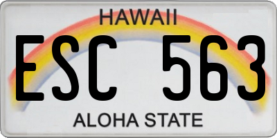 HI license plate ESC563