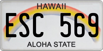 HI license plate ESC569