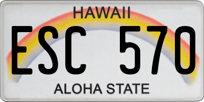 HI license plate ESC570