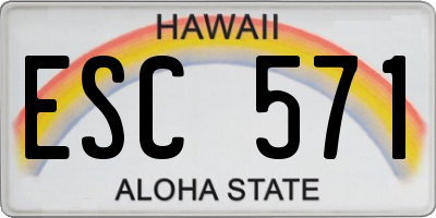 HI license plate ESC571