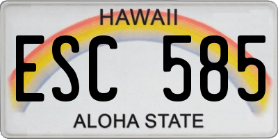 HI license plate ESC585