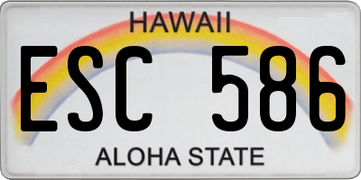 HI license plate ESC586