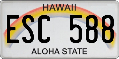 HI license plate ESC588