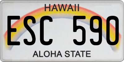 HI license plate ESC590