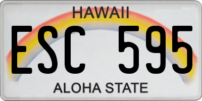 HI license plate ESC595