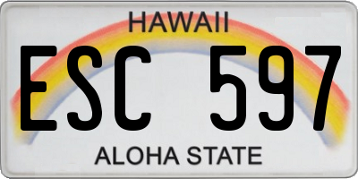 HI license plate ESC597