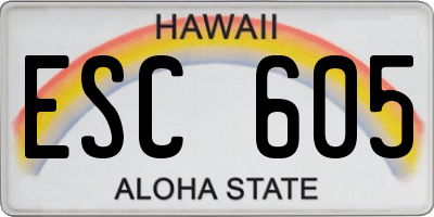 HI license plate ESC605
