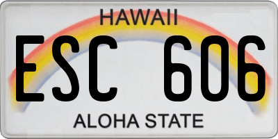HI license plate ESC606