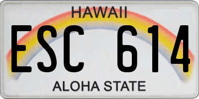HI license plate ESC614