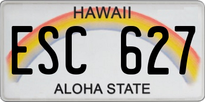 HI license plate ESC627