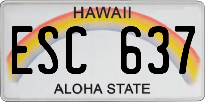 HI license plate ESC637