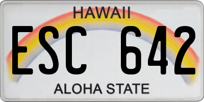 HI license plate ESC642