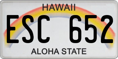 HI license plate ESC652