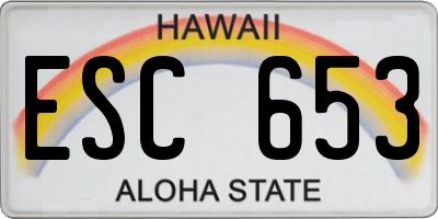 HI license plate ESC653
